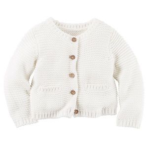 Carter’s White Knit Button Cardigan